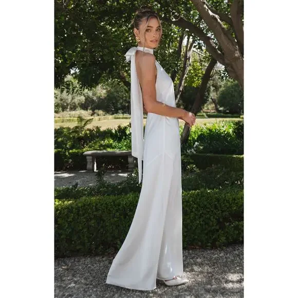 chinese dress ladies Lisa Maxi Dress, in Ivory Luxe Satin, Size: Large | Show Me Your Mumu